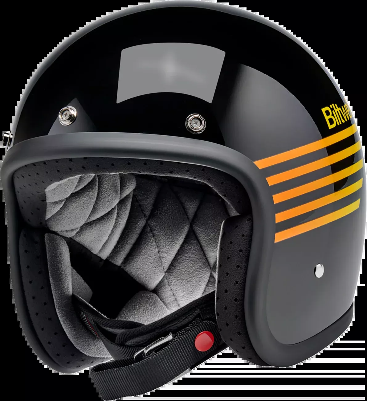 BILTWELL Bonanza Helmet - Lightspeed - Gloss Black/Orange/Yellow - Medium 1001-5115-203