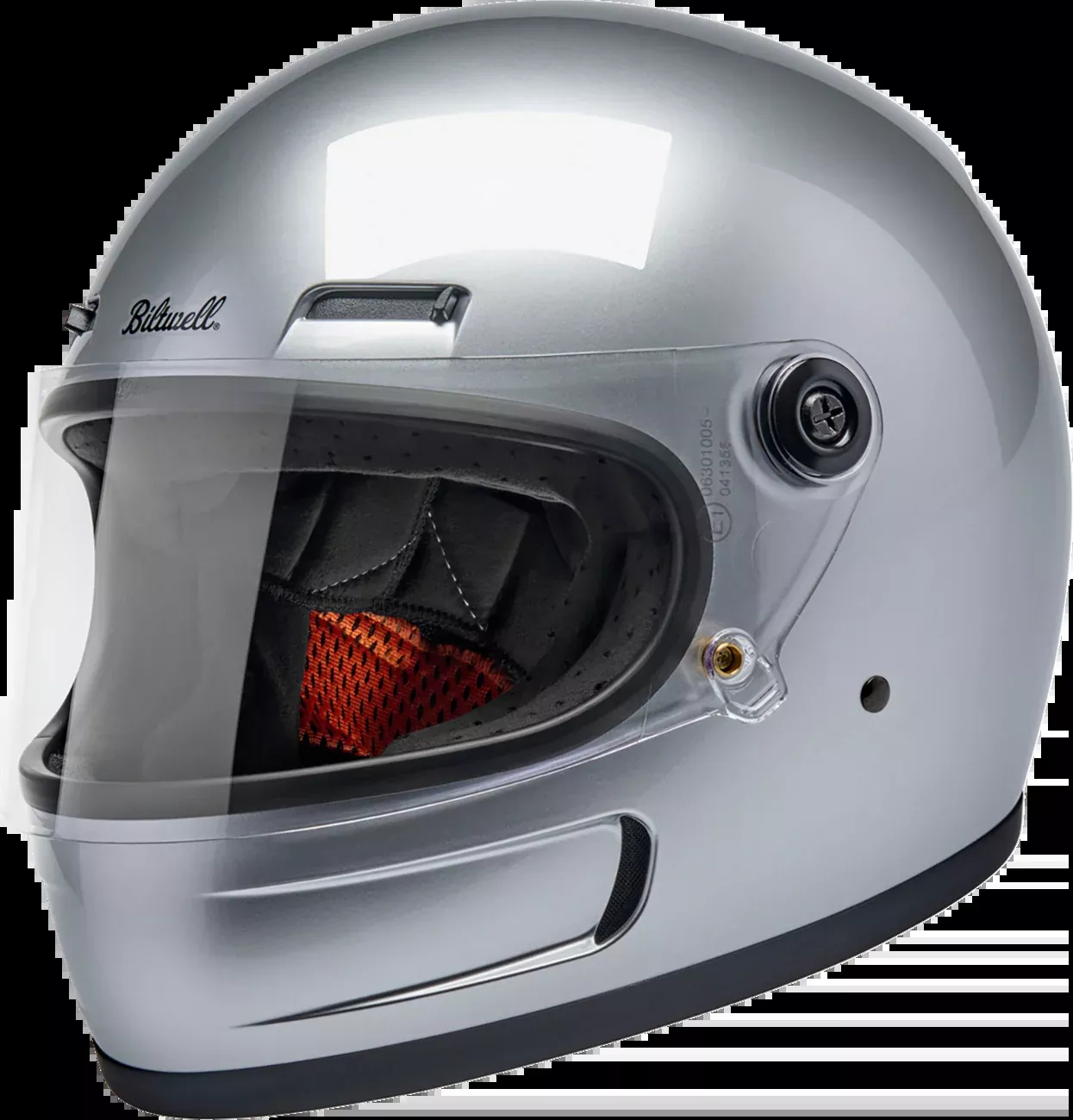 BILTWELL Gringo SV Helmet - Gloss Silver - Medium 1006-107-503