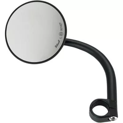 Biltwell Large Round Mirror W/Mount 1″, Matte Black