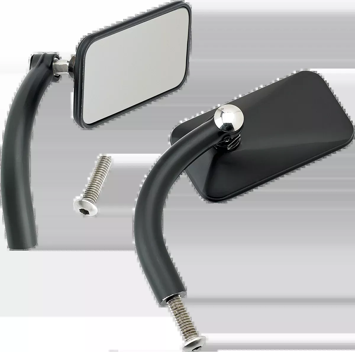 Biltwell Mirrors - Utility - Side View - Rectangle - Perch - Black - Pair - 6502-200-102