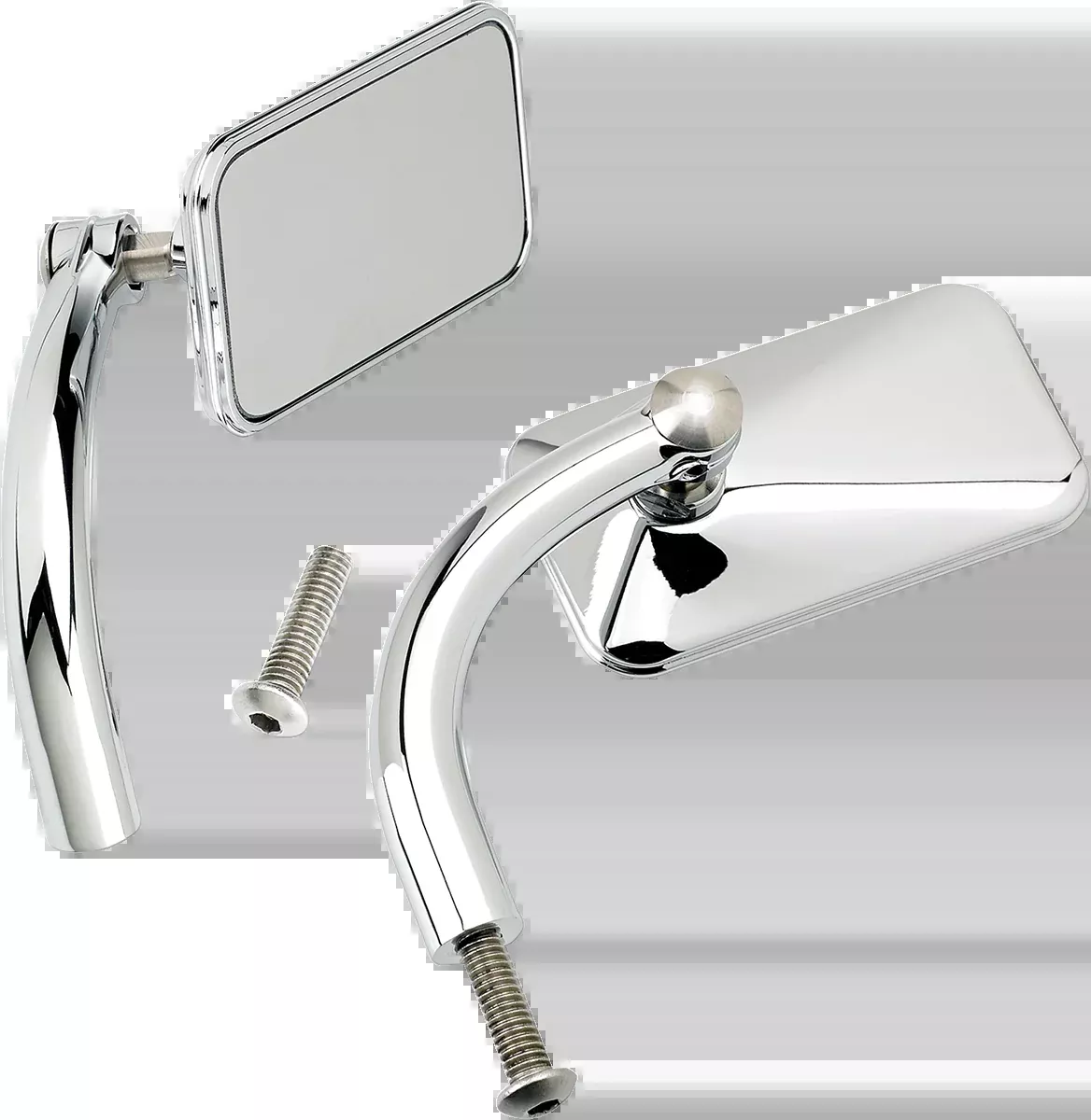 Biltwell Mirrors - Utility - Side View - Rectangle - Perch - Chrome - Pair - 6502-200-502