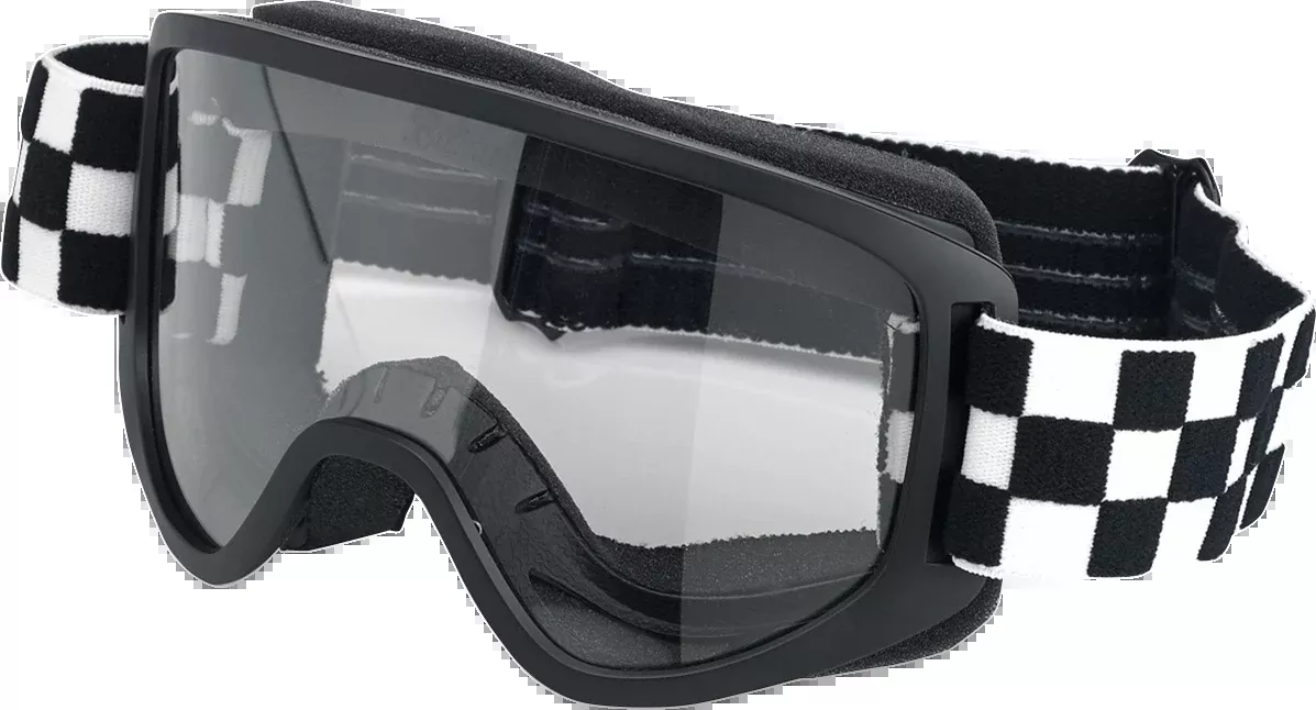 Biltwell Moto 2.0 Goggle - Checkers - Black - Clear Lens - 2101-5101-014