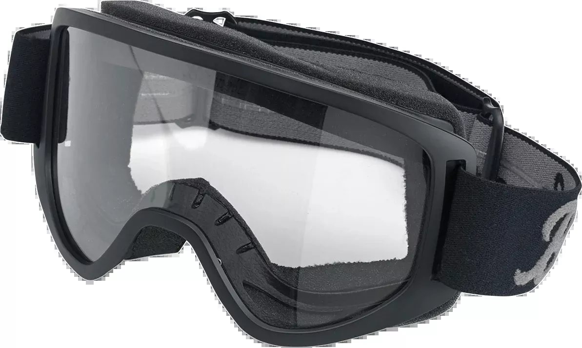 Biltwell Moto 2.0 Goggle - Script - Black - Clear Lens - 2101-5101-011