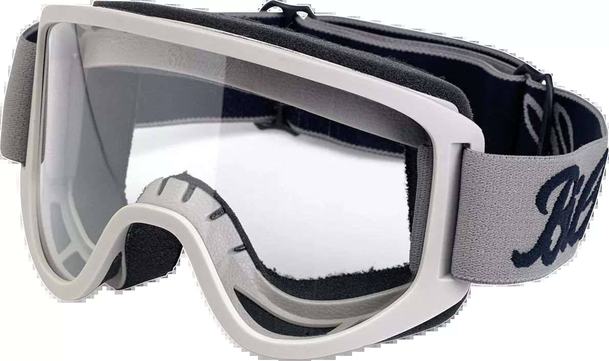 Biltwell Moto 2.0 Goggle - Script - Titanium - Clear Lens - 2101-5301-013