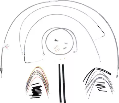 Burly B30-1167 Handlebar Cable Line Install Kit - Stainless Steel