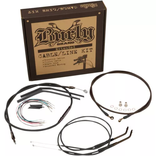 Burly Black Vinyl Cable and Brake Line T-Bar Kit for 2007-2011 Harley Dyna FXD