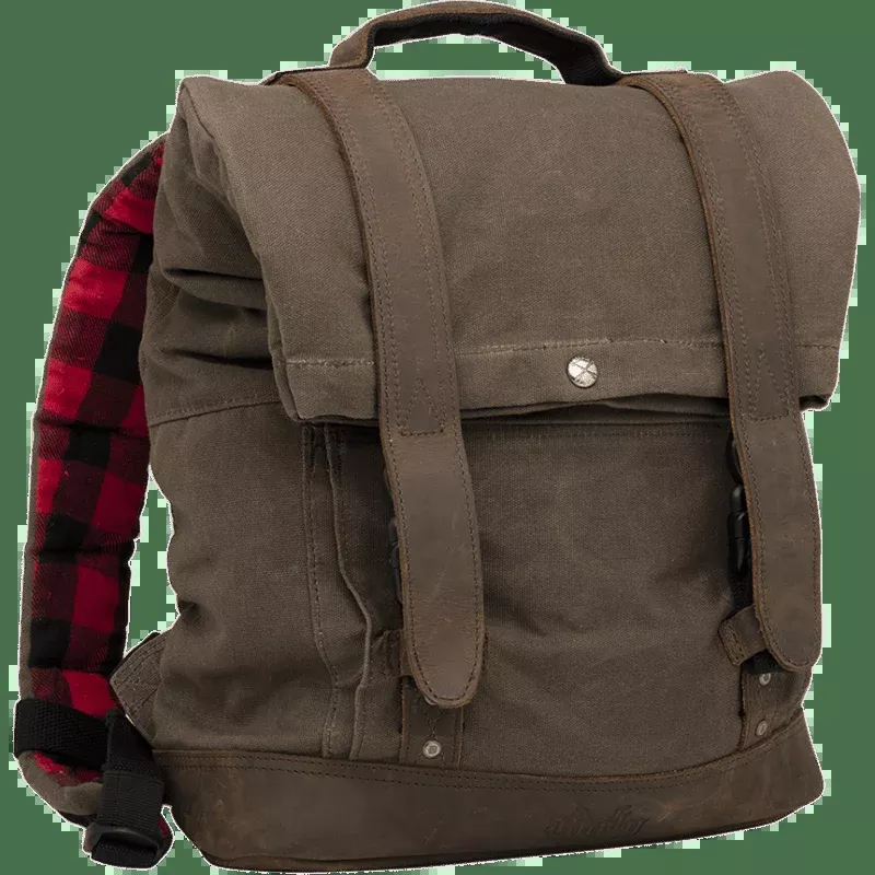 Burly Brand Roll Top Backpack, Dark Oak
