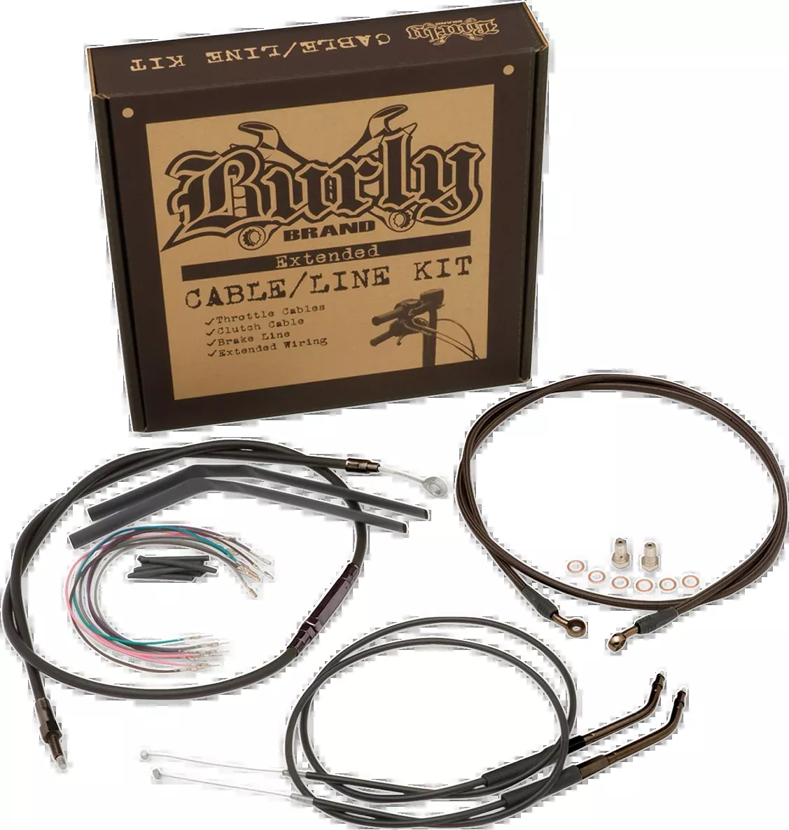 Burly Jail Bar 14" Non ABS Handlebar Cable Kit 2012-2017 Harley Dyna FXDB FXDCI