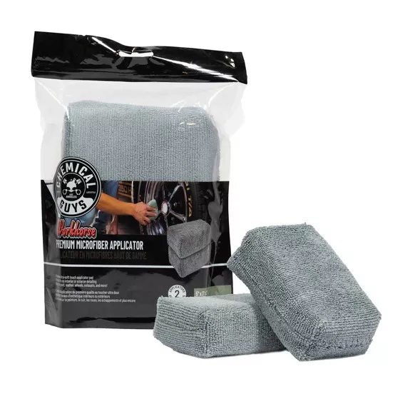 Chemical Guys Workhorse Premium Microfiber Applicator – 2 Pack