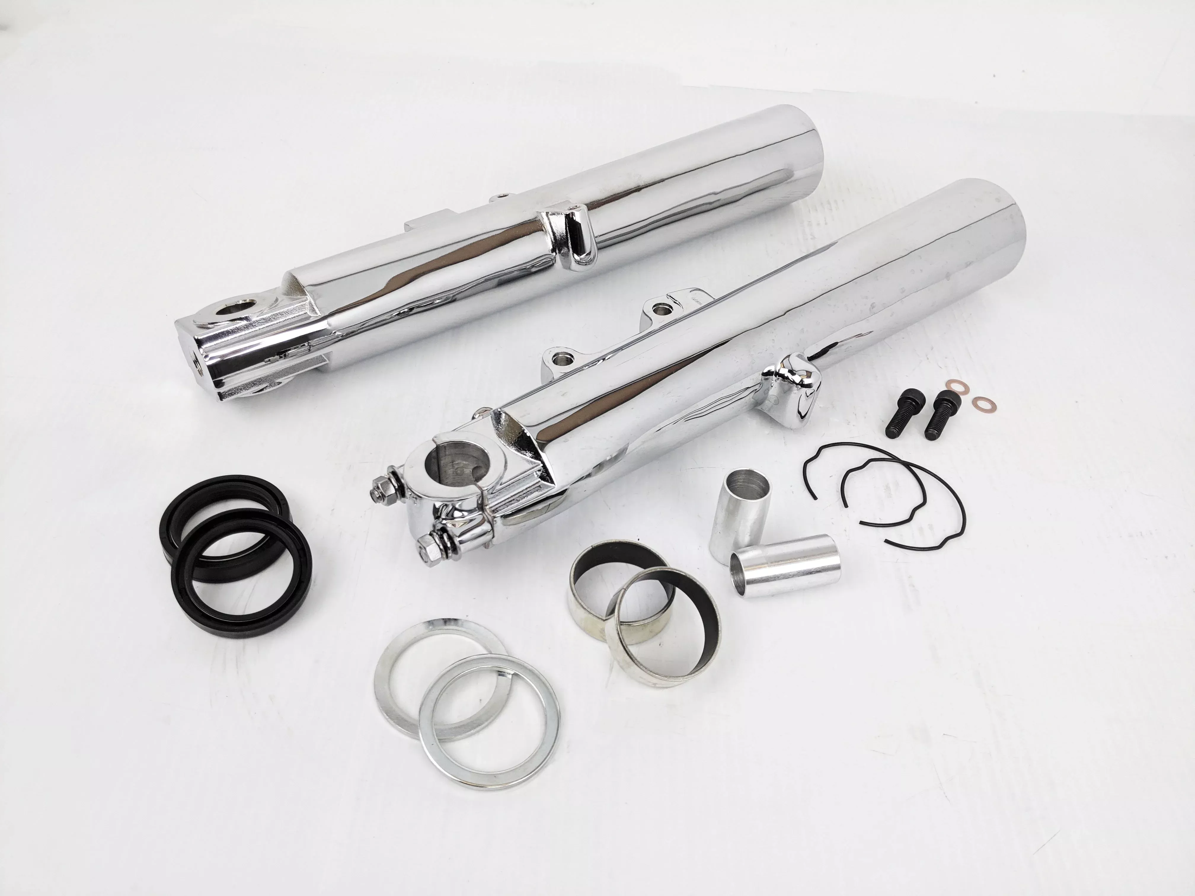 Chrome 41mm Lower Fork Leg Sets Dual Disc OE Repl 45500167 Harley Touring FLT