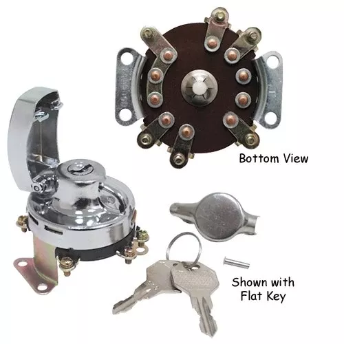 Chrome 6 Post Ignition Switch Harley Big Twin Fat Bob Dashes 36-95 75105-73T