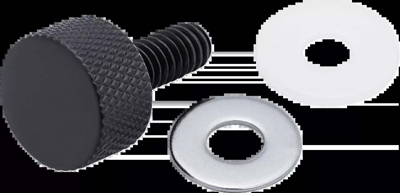 Ciro 1/4"-20 x 3/4" Black Seat Thumbscrew for 1996-2026 Harley Davidson Models