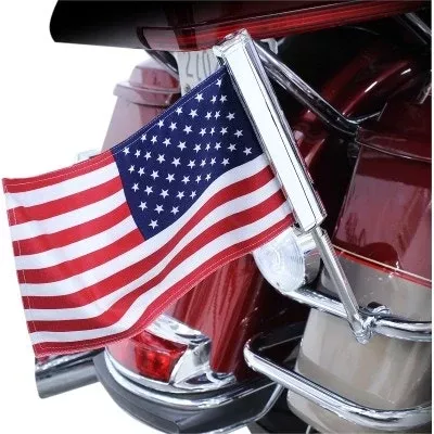 Ciro 70600 6x9" American Flag w/ LED Light Flagpole Universal Harley Motorcycle