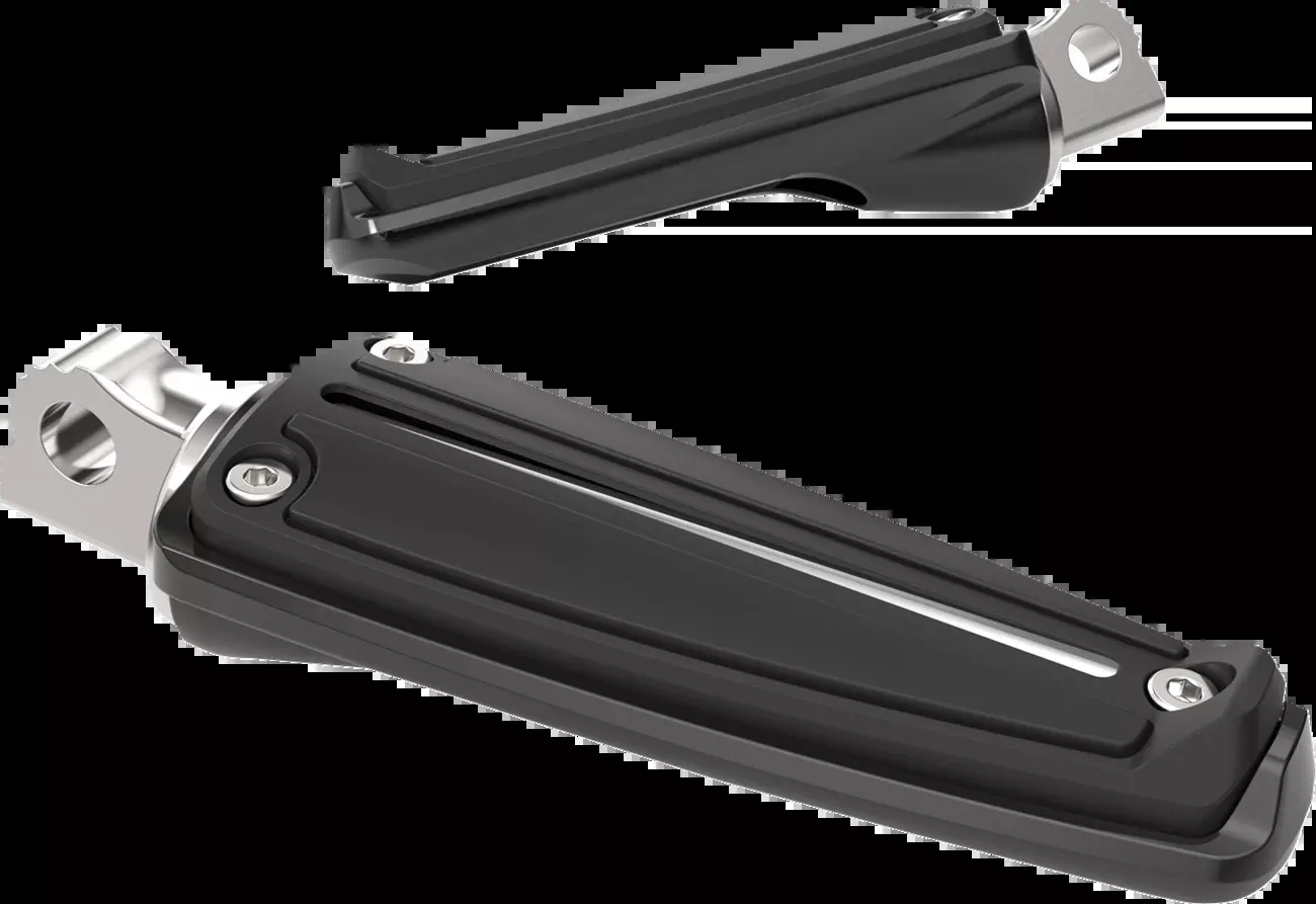 Ciro Black Rail Driver Passenger Universal Male-Mount Motorcycle Foot Pegs 61022