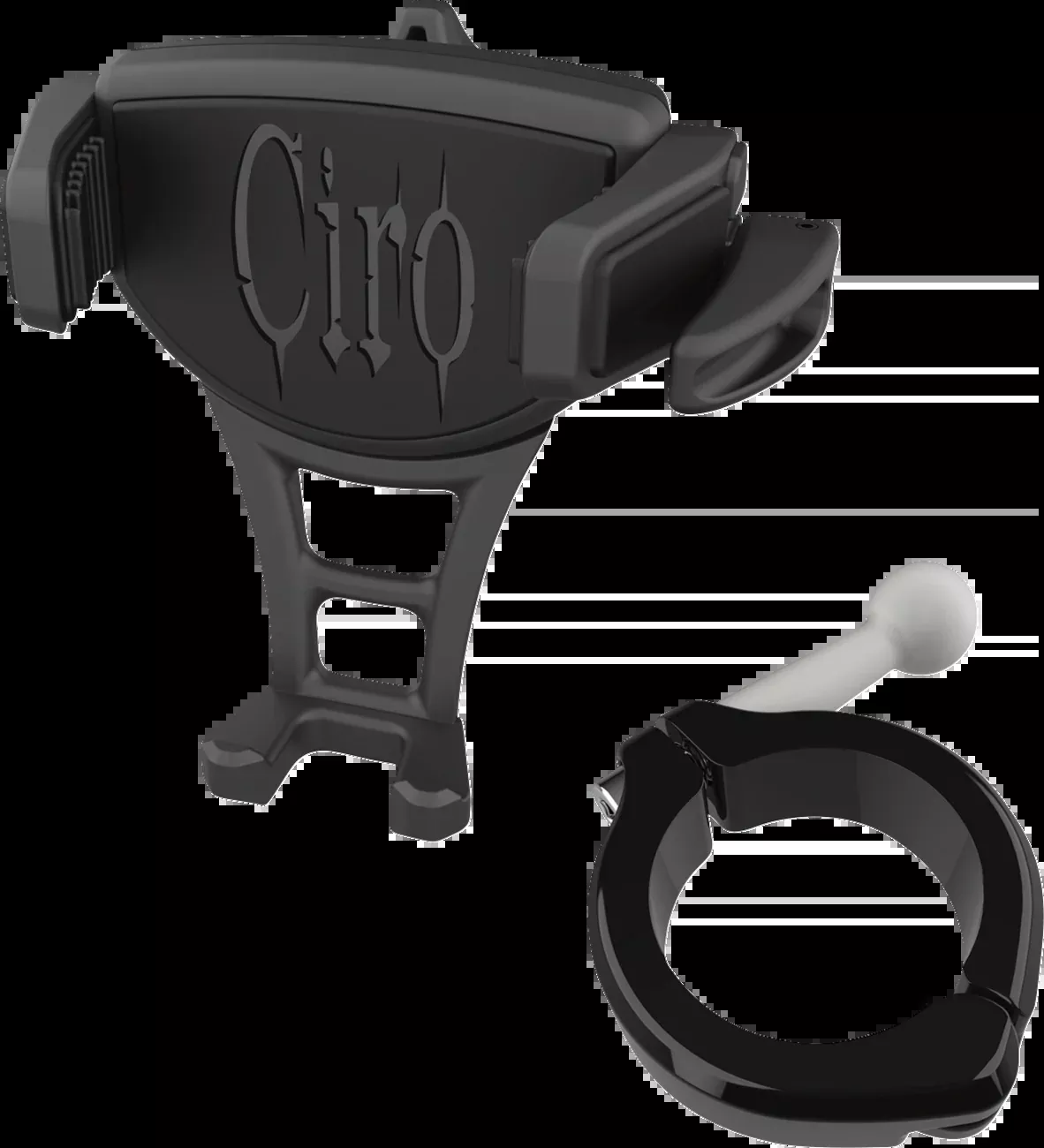 Ciro Constrictor Black Universal 1-1/2" Handlebar Adjustable Phone Mount Kit