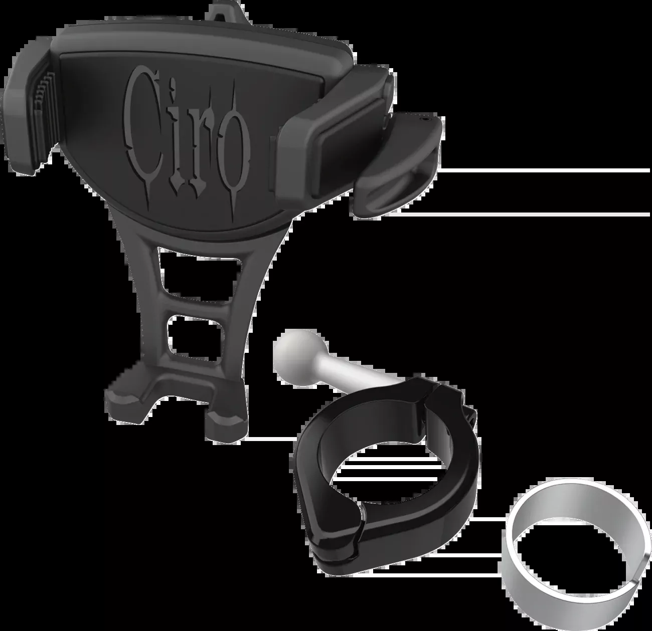 Ciro Constrictor Universal 1-1/8" & 1-1/4" Handlebar Adjustable Phone Mount Kit