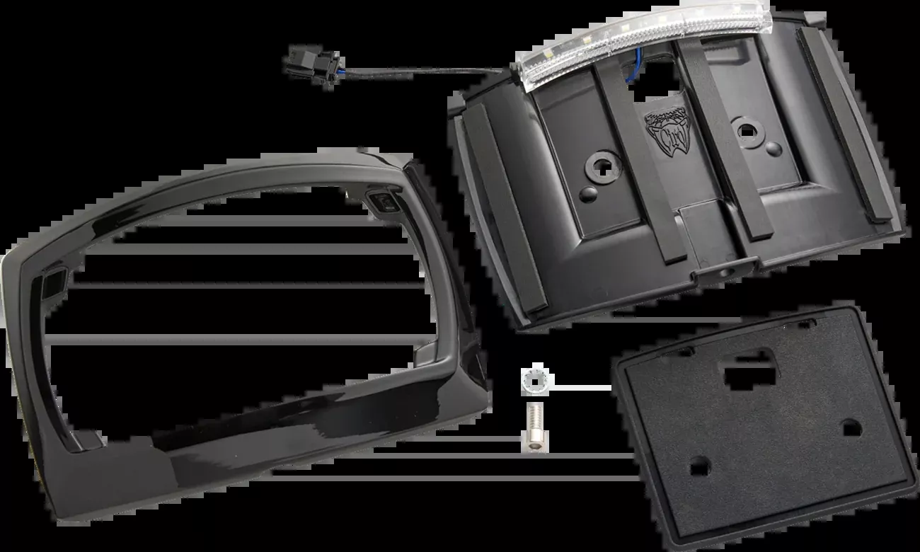 Ciro Curved LED Black License Plate Frame for 2023-2026 Harley Touring M8 40520