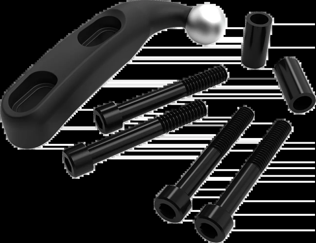 Ciro Gen 2 Black Perch Handlebar Phone Mount Kit for 1996-2025 Harley Indian