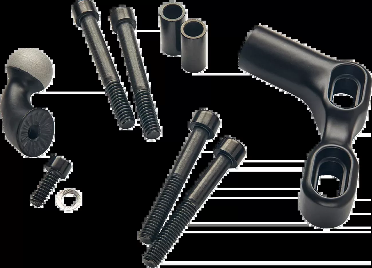 Ciro Gen 2 Black Perch Phone Mount Kit for 1996-2025 Harley Indian 55151