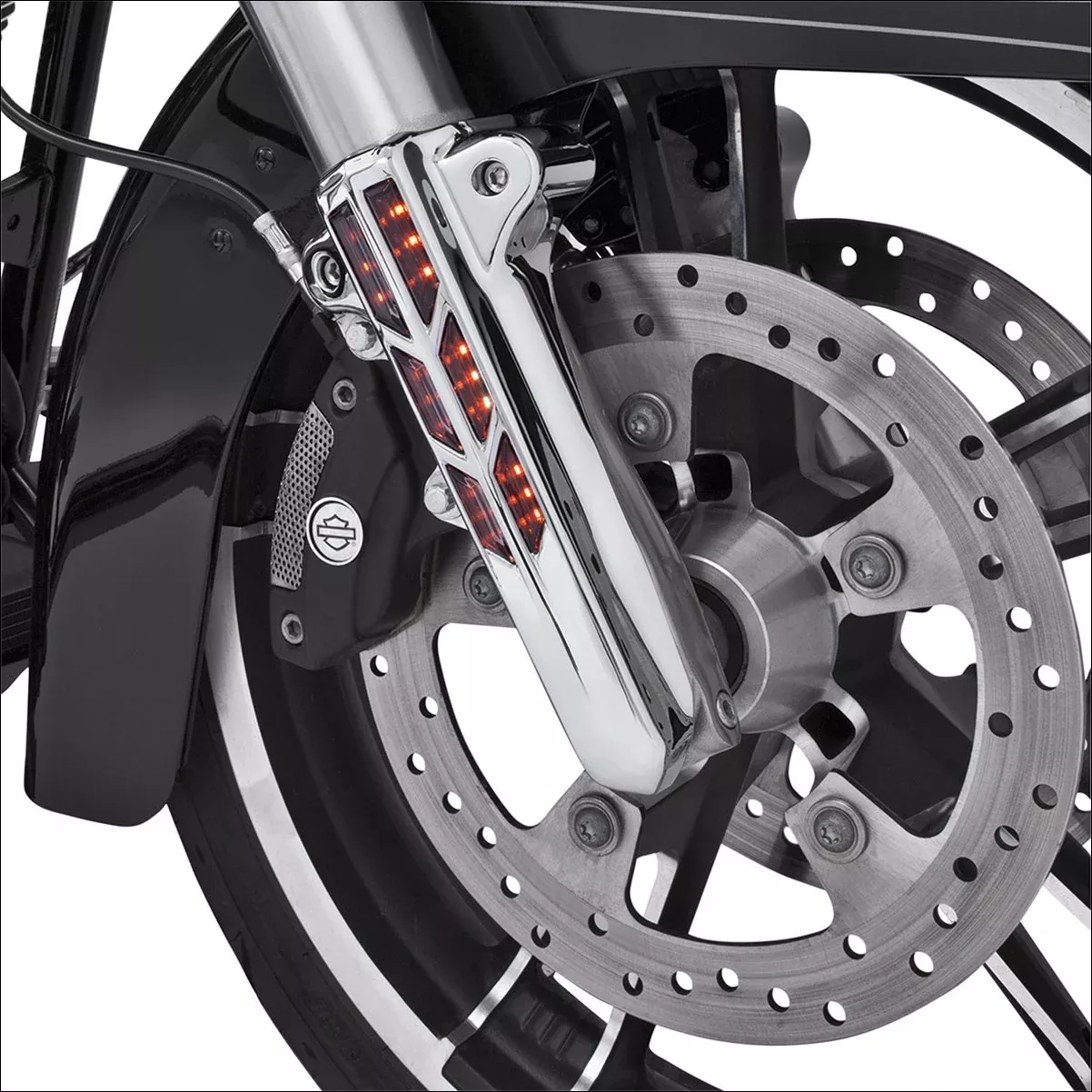 Ciro Lower Leg Slider Covers w/ Amber LEDs for Touring FLH/T 14-19