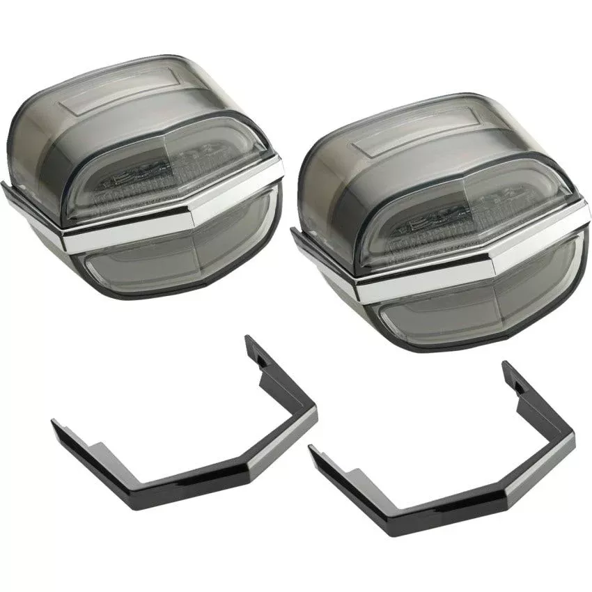 Ciro Plug-N-Play Tailights W/Chrome & Black for Harley 2009-2023 Tri Glide Models