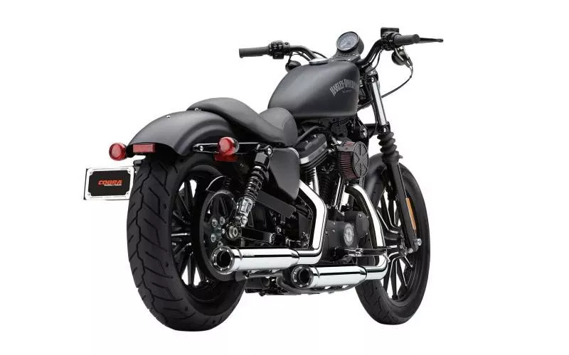 Cobra 3 inch Slip-On Mufflers w/ Racepro Tips for '07-17 FLSTF/FXSTD - Chrome