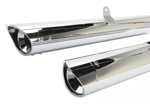 Cobra Classic 4" Chrome Slip-On Mufflers w/Scalloped Tip (1216)