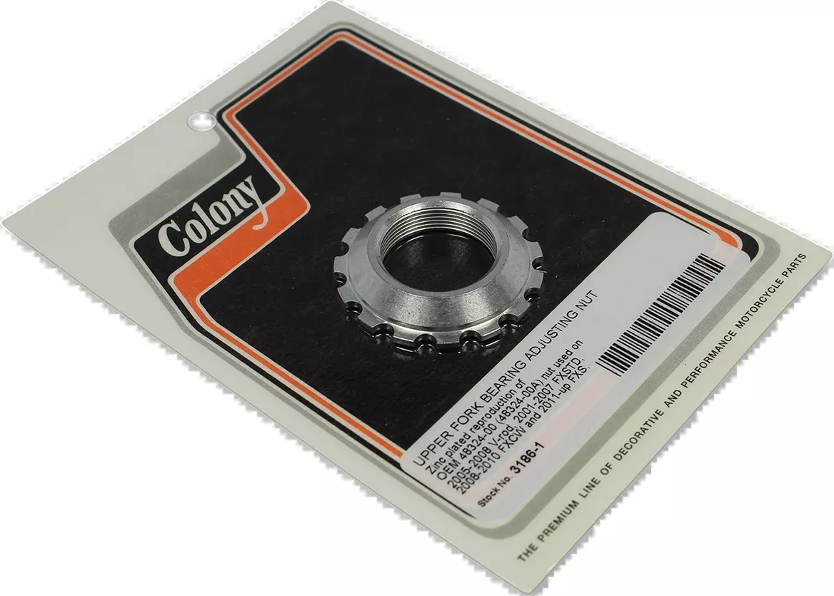 Colony Upper Fork Bearing Adjuster Nut 2001-2017 Harley Softail V-Rod FXS Rocker