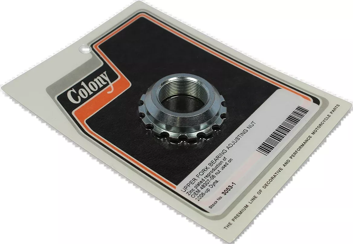 Colony Upper Fork Bearing Adjustment Nut 06-17 Harley Dyna FXDL FXD FXDWG FXDI