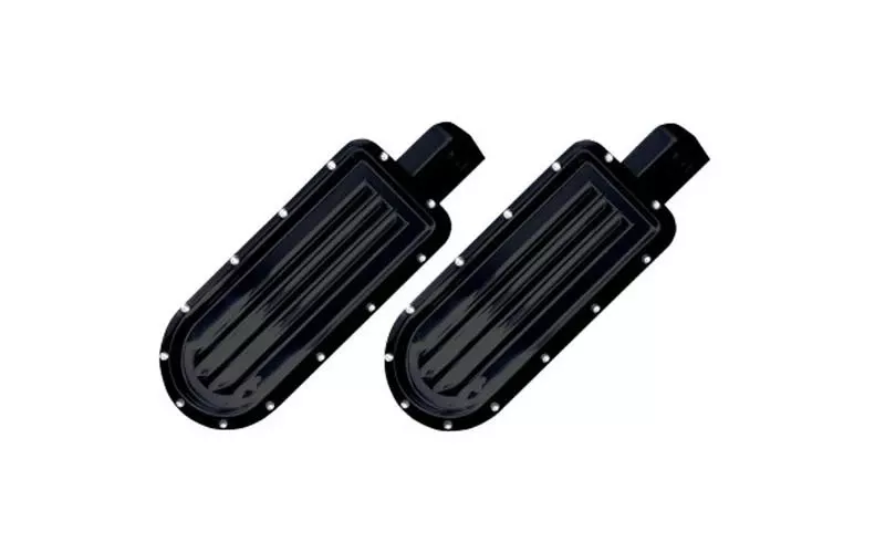 Covingtons Customs Dimpled Male-Mount Footpegs -Gloss Black Powdercoat (pr)