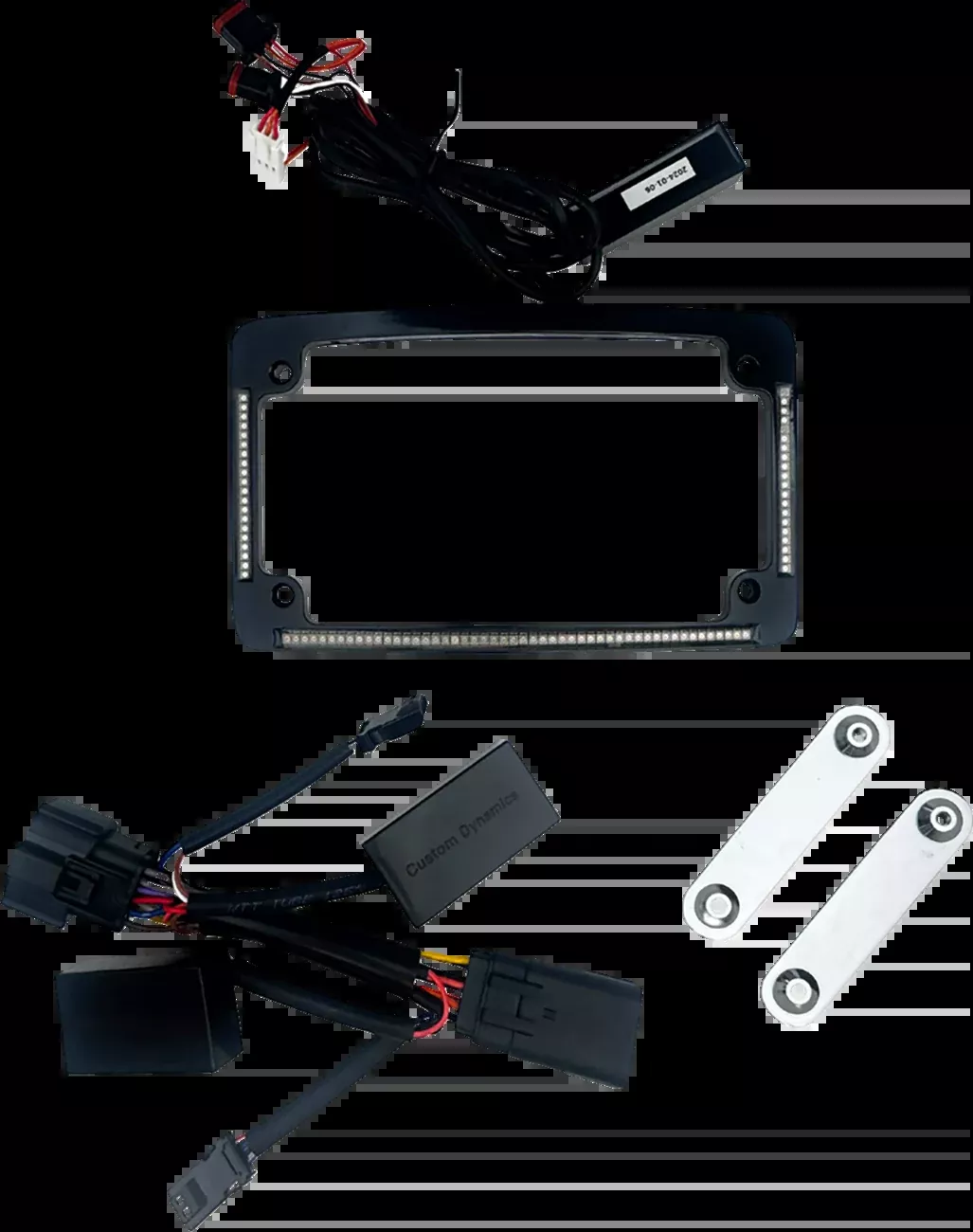Custom Dynamics All-In-One Black License Plate Frame for 2026 Harley Touring