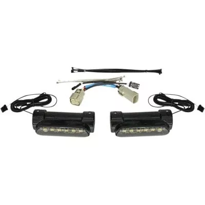 Custom Dynamics Black LED Amber White Engine Guard Lights 14-Up Harley FL Trike