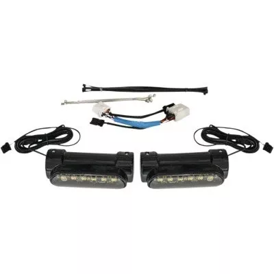 Custom Dynamics Black LED Amber White Engine Guard Lights 97-13 Harley FL FX XL