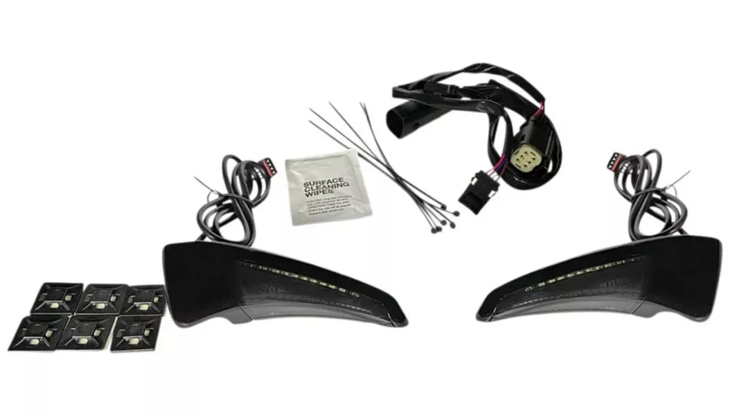 Custom Dynamics Black Smoke Sequential Tour Pak Back Rest LED Harley CVO 14-15