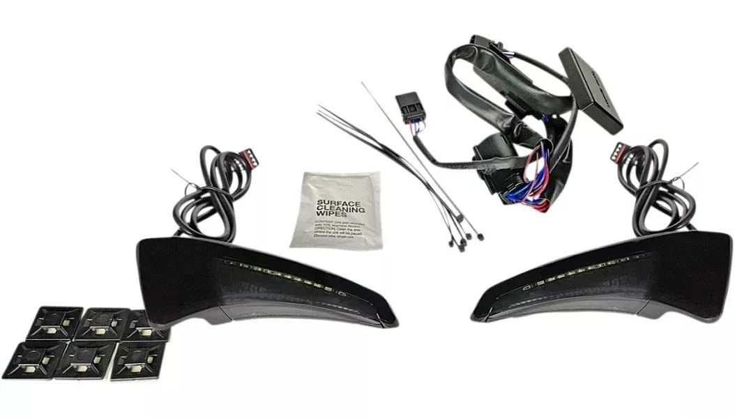 Custom Dynamics Black Smoke Sequential Tour Pak Back Rest LED Light Harley 14-20