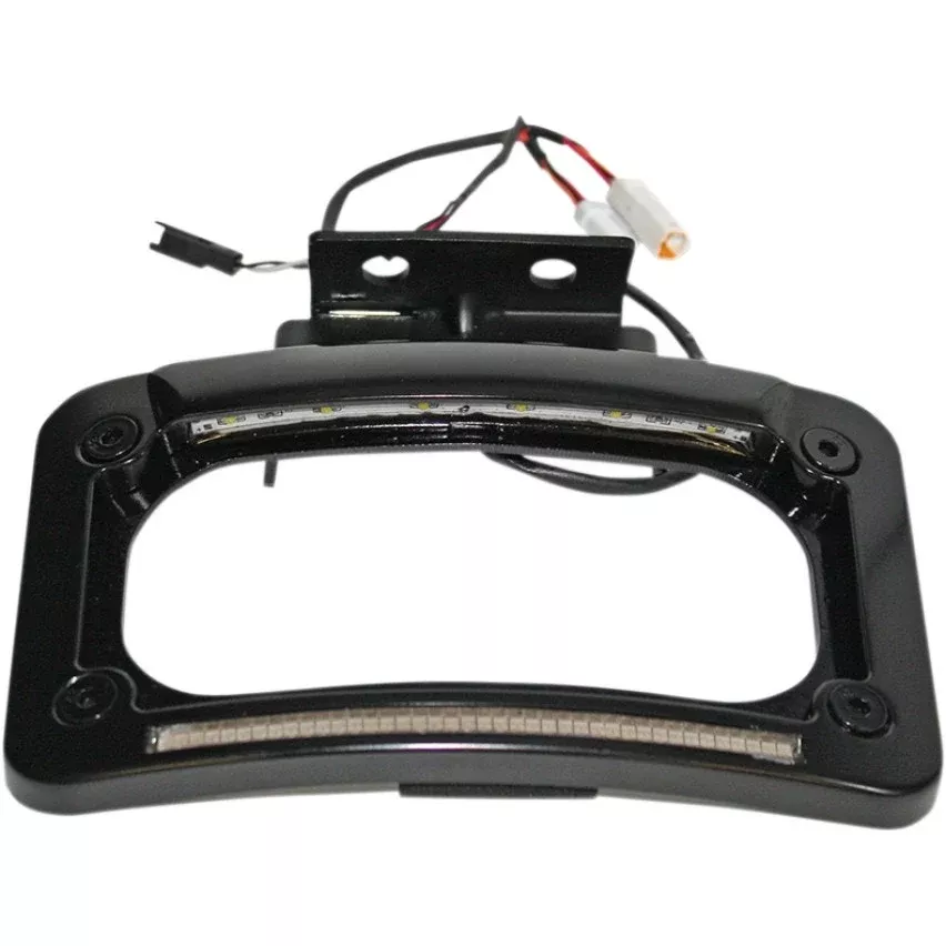Custom Dynamics CD-LP-IND-B Black Dual-LED License Place Frame 14-Up Indian