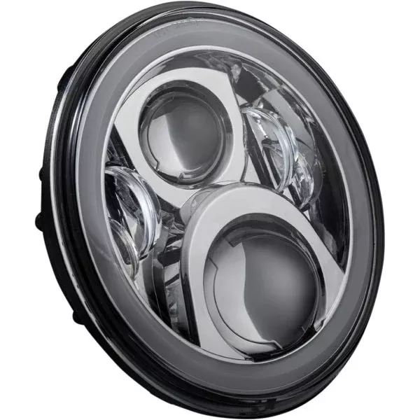 Custom Dynamics Chrome 7" Halo Headlamp w/ Adapter Harley Softail Touring 86-20