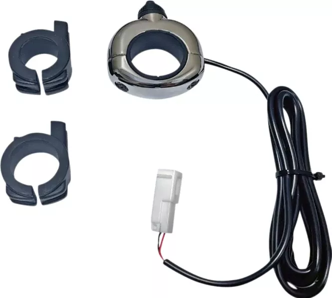 Custom Dynamics Chrome Auxiliary Handlebar Mounted On/Off Switch 7/8 to 1-1/4 Bars