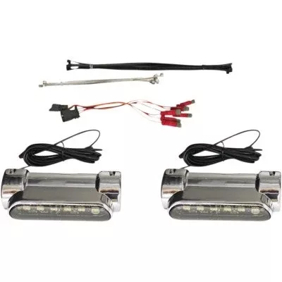 Custom Dynamics Chrome Bolt On 1.25" Bar Clamp Amber/White LED Turn Signals Kit