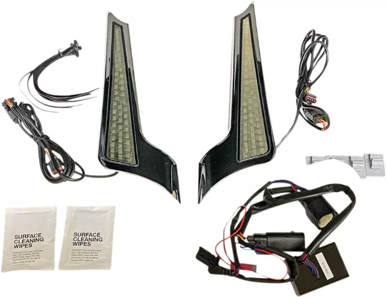 Custom Dynamics Chrome Dual Color Fascia LED Panel Lights Smoke Lens Harley 14-Up