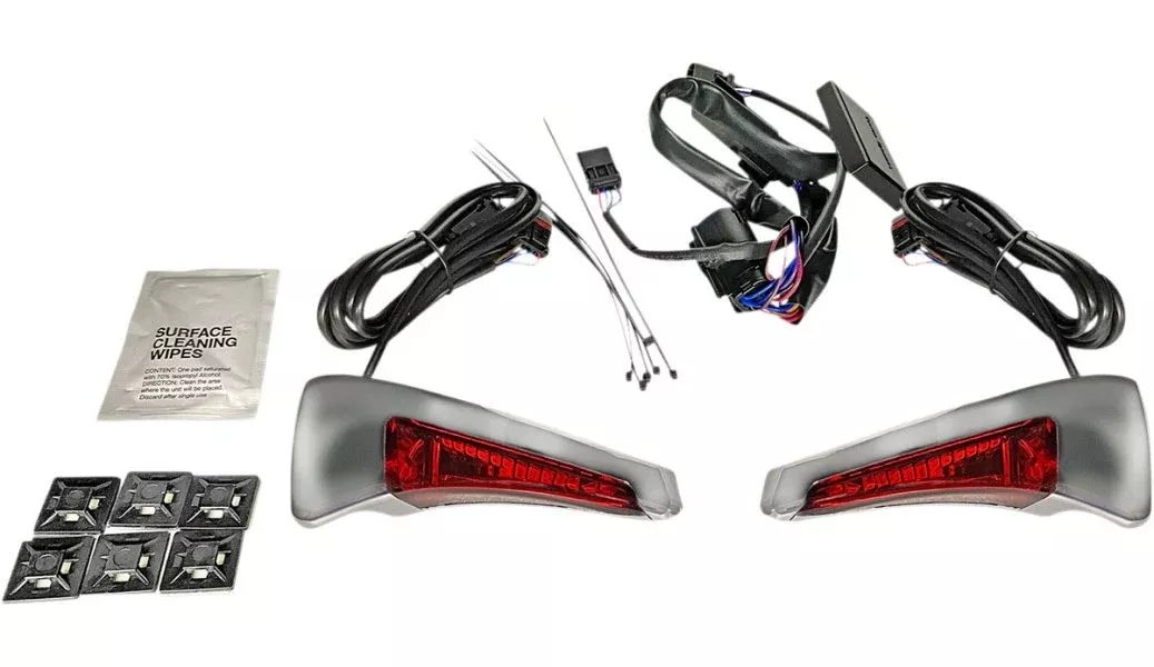 Custom Dynamics Chrome Red Sequential Tour Pak Back Rest LED Light Harley 14-20