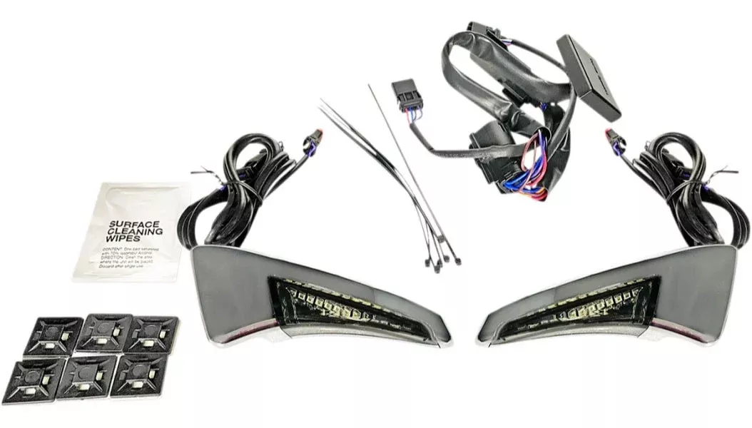 Custom Dynamics Chrome Smoke Sequential TourPak Back Rest LED Light Harley 14-20