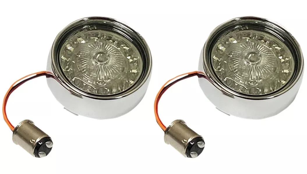 Custom Dynamics ProBeam Bullet Chrome Bezel Smoke Lens Rear Turn Signal 1157