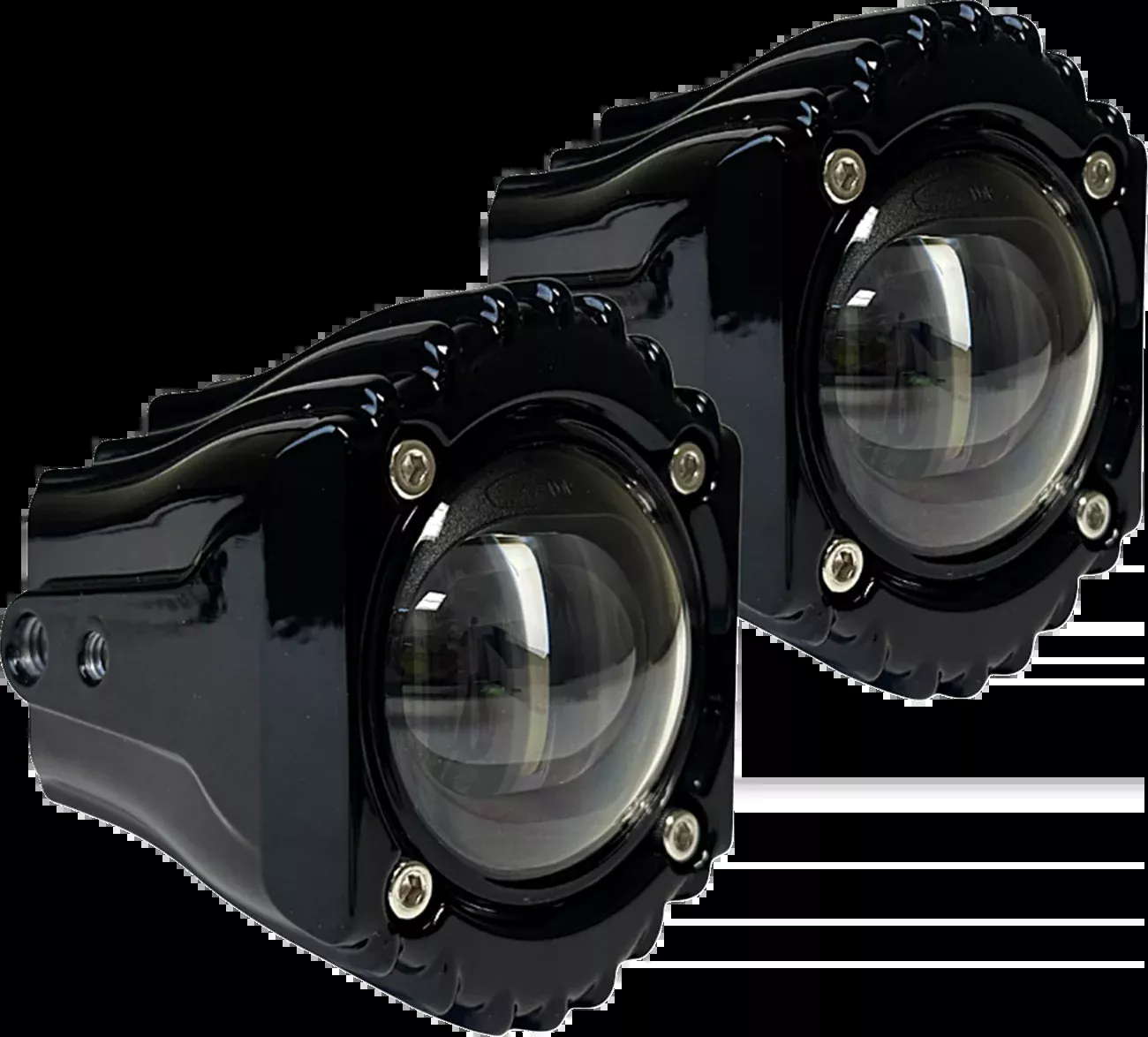 Custom Dynamics Shark Demon Clear LED Fog Light Kit 2017-2025 Harley Softail M8