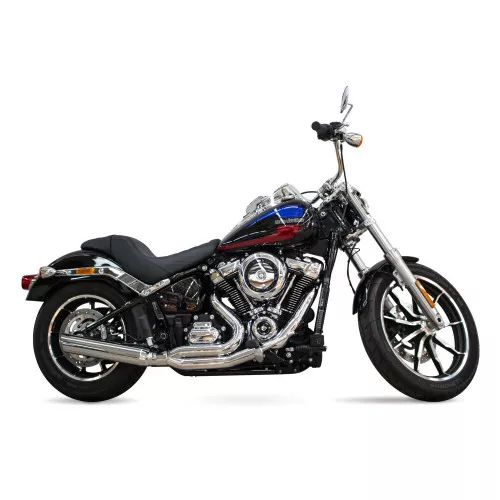 D&D Low Cat 2-Into-1 Up-Swept Exhaust for 2018-2024 Harley M8 Softail* - Chrome