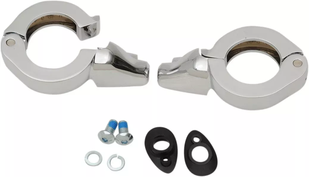 Drag Chrome 41mm Fork Turn Signal Clamp Mounts Harley & Metric Custom