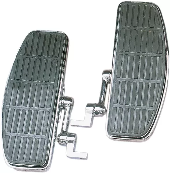 Drag Chrome Bolt-On Adjustable Driver Floorboards With Damper Harley Softail 80-13