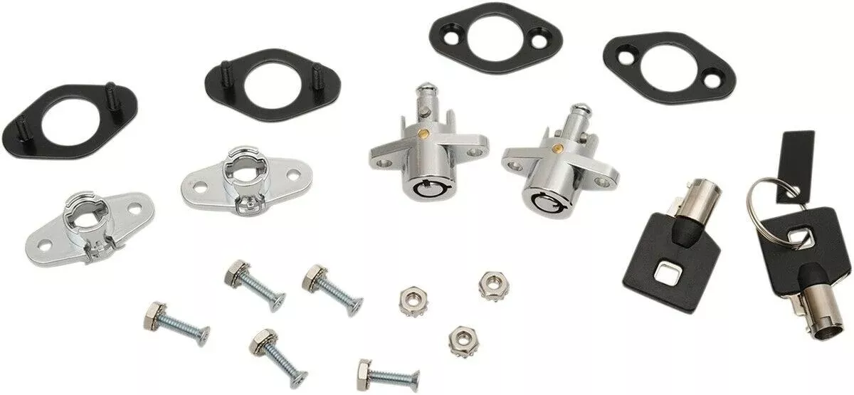 Drag Chrome Universal Saddlebag Double Lock Kit for Soft-Side Leather Saddlebags