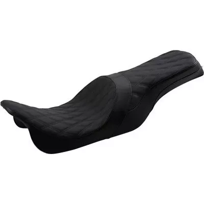 Drag Forward Positioned Predator 2-Up Seat Black Diamond Harley FLH/T 08-Up