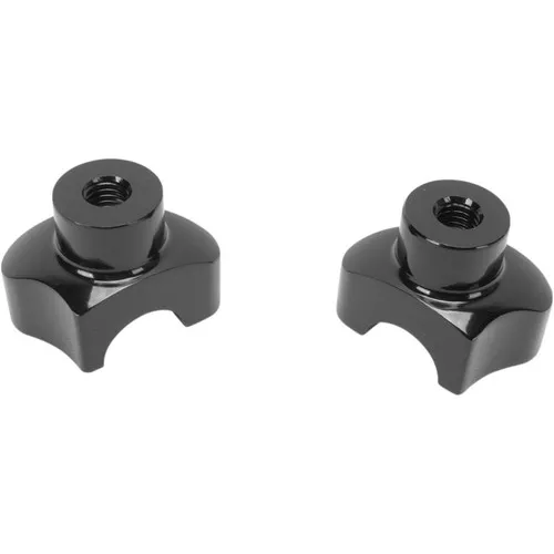 Drag Specialties 1.7" Forged Aluminum Straight Handlebar Risers - Black